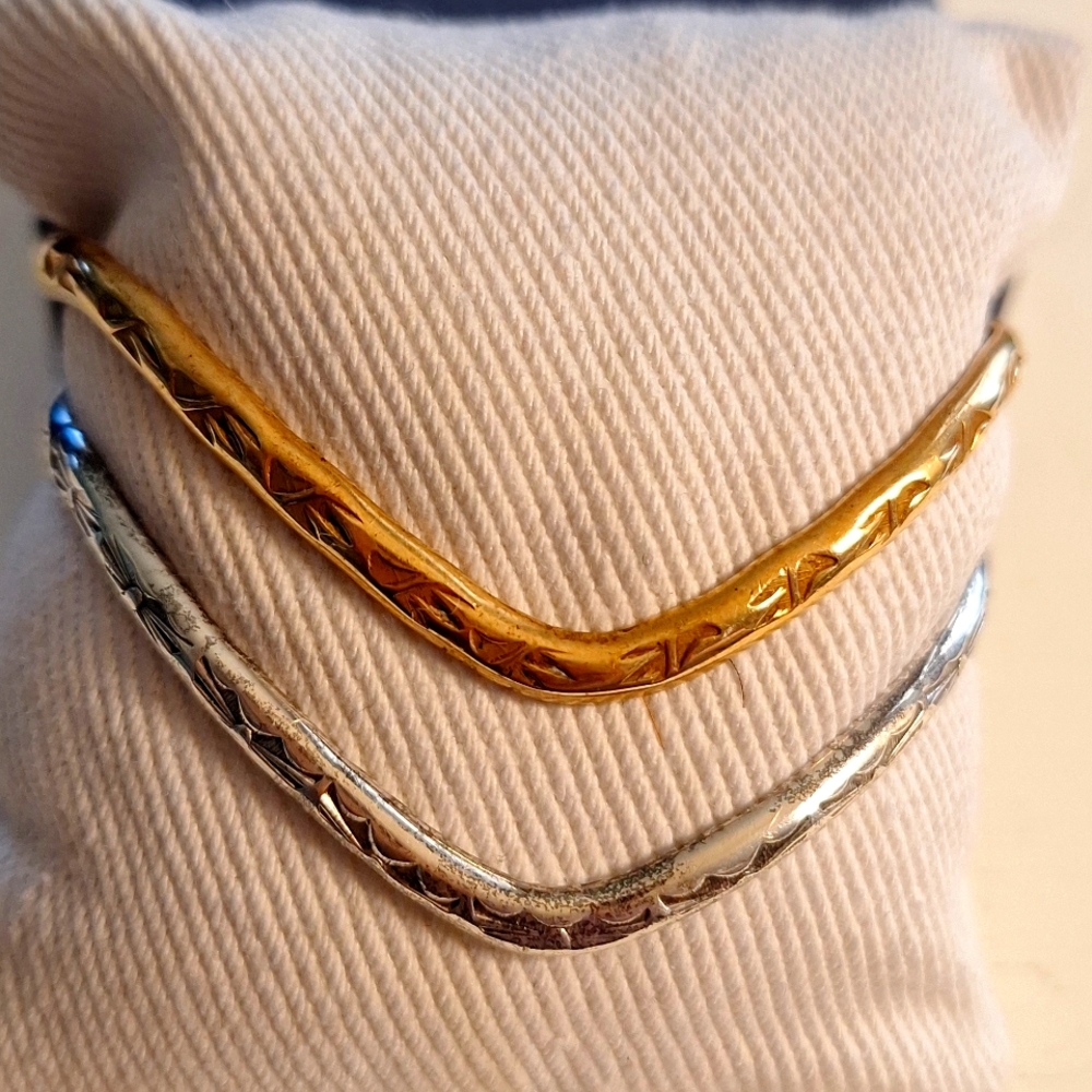 Vintage Sterling And Brass Cuff Bracelet